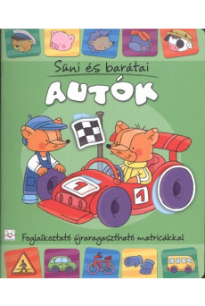Süni és barátai: Autók - Foglalkoztató újraragasztható matricákkal