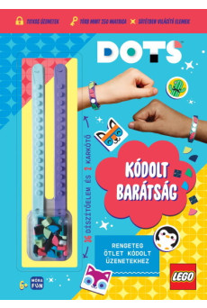 Lego Dots: Kódolt barátság - karkötőkkel - Titkos üzenetek - Több mint 250 matrica - Sötétben világító elemek 2 ajándék karkötő