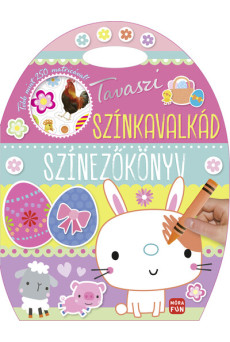 Tavaszi színkavalkád - Színezőkönyv - Kivehető figurákkal és matricákkal