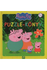 Peppa Malac: Puzzle-könyv - 4 kirakóval (sárga)